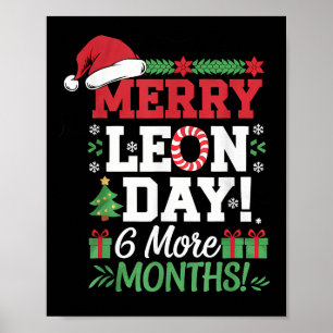 Poster Joyeux Leon Jour Noel à l'envers drôle Coun de Noë