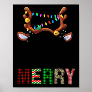 Poster Joyeux Leopard Pajama Femmes Messy Bun Reindeer Ch