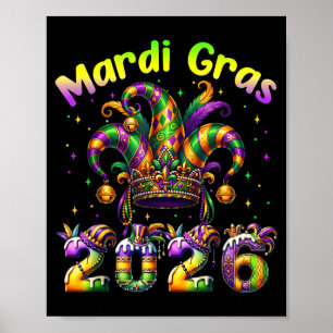 Poster Joyeux Mardi Gras 2026 Carnaval Nouvelle-Orléans F