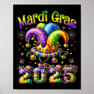 Poster Joyeux Mardi Gras Carnival 2025 Mardi Gras Jester 