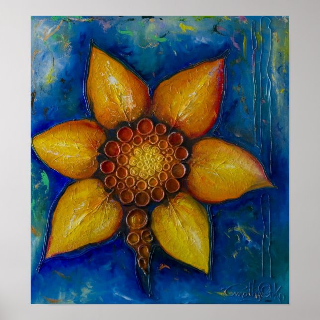 Poster Joyeux - Mélange de toile de média (Devant)