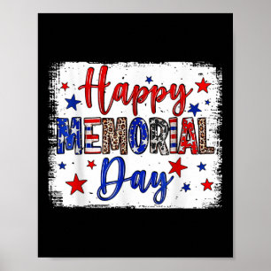 Poster Joyeux Memorial Day Patriotic American Flag 4e de