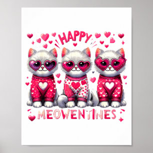 Poster Joyeux Meowentines Mignons Chats de la Saint-Valen