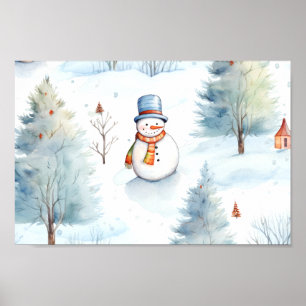 Poster Joyeux Motif des Snowmen