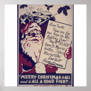 Poster Joyeux Noël à tous et au tout un bon combat