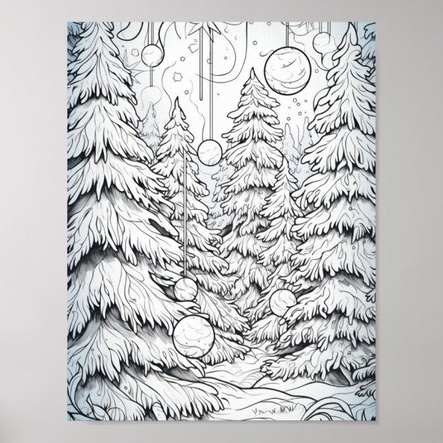 Poster Joyeux Noël Adulte Coloration (Devant)