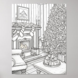 Poster Joyeux Noël Adulte Coloration