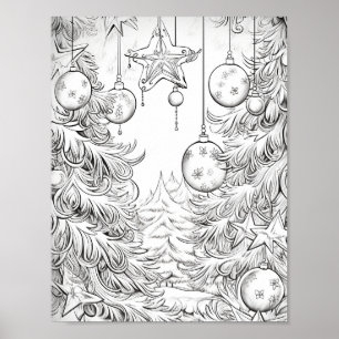 Poster Joyeux Noël Adulte Coloration