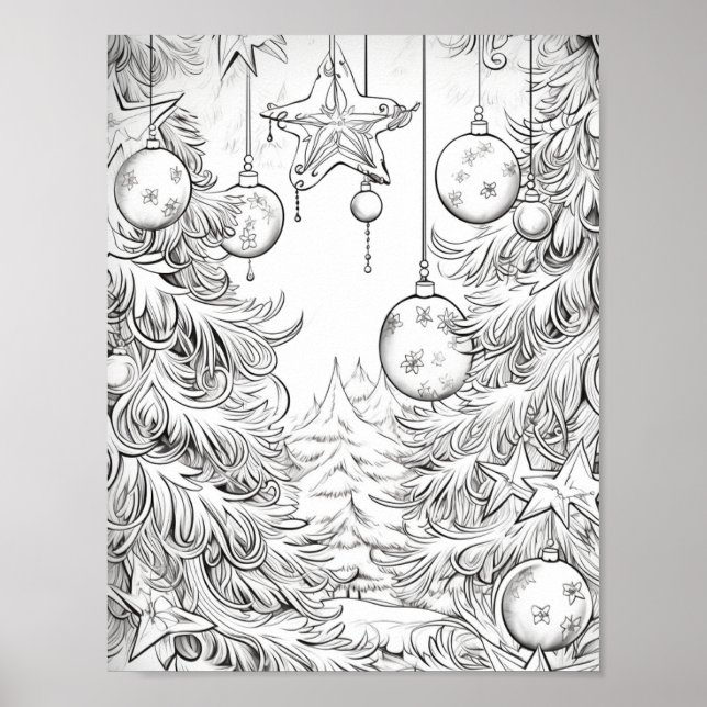 Poster Joyeux Noël Adulte Coloration (Devant)