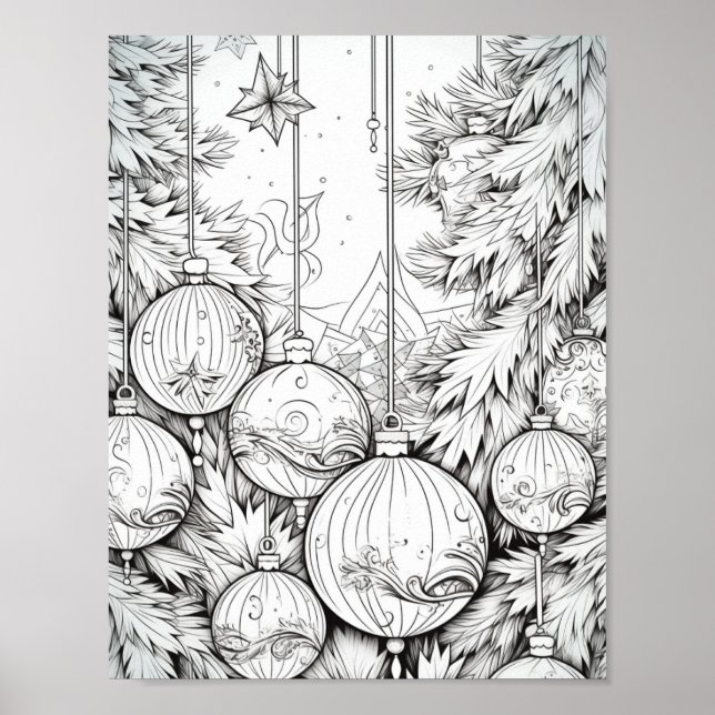 Poster Joyeux Noël Adulte Coloration (Devant)