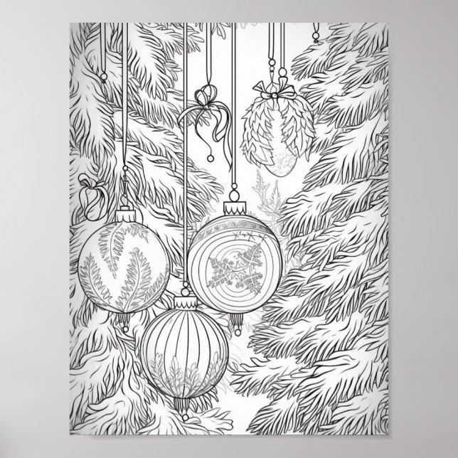 Poster Joyeux Noël Adulte Coloration (Devant)