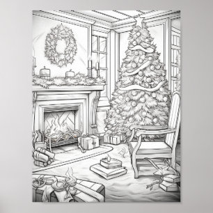 Poster Joyeux Noël Adulte Coloration
