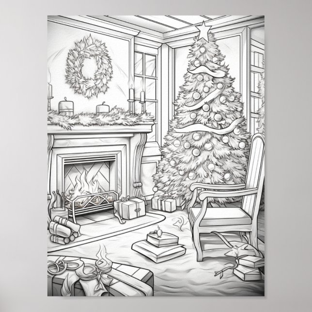 Poster Joyeux Noël Adulte Coloration (Devant)