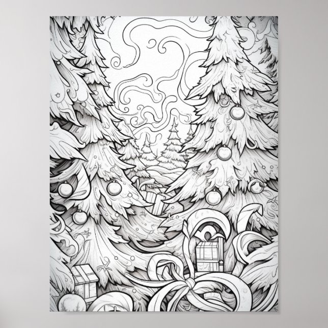 Poster Joyeux Noël Adulte Coloration (Devant)
