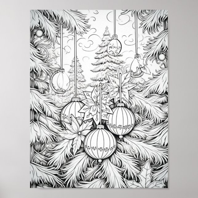 Poster Joyeux Noël Adulte Coloration (Devant)
