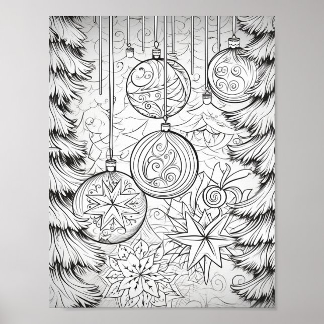 Poster Joyeux Noël Adulte Coloration (Devant)