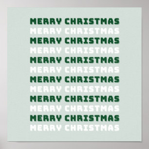 Poster Joyeux Noël, Art de Noël Vert, Vacances