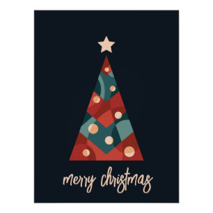 Poster Joyeux Noël art de saison de vacances arbre de noë