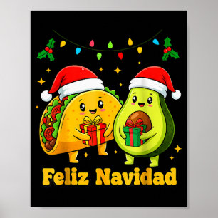 Poster Joyeux Noël Avocat Tacos Mexicain Noël Famille Ma