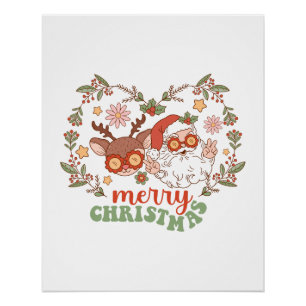 Poster Joyeux Noël cadeau de Noël