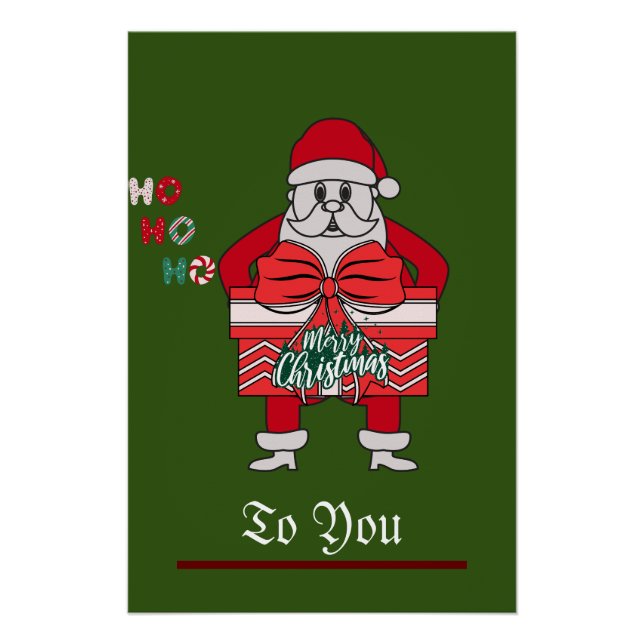 Poster Joyeux Noël Cartes de fin de année de Noël (Devant)