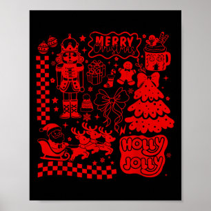 Poster Joyeux Noël Casse-Noisette Père Noël Pain d'épice