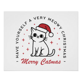 Poster Joyeux Noël Catmas vous ont un très maigre Noël