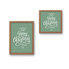 Poster Joyeux Noël cité blanc et vert