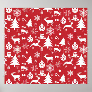 Poster Joyeux Noël : Collection Vintage rouge