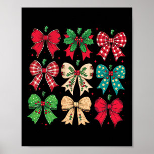Poster Joyeux Noël Coquette Bow Xmas Pyjamas Famille M