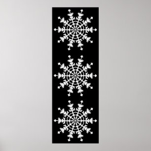 Poster Joyeux Noël - Cristal de glace - Flake de neige