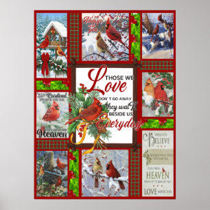 Poster Joyeux Noël Cutest Cardinal Oiseaux Amateurs Noël