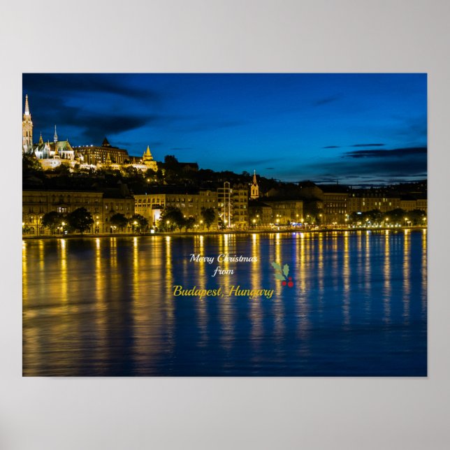 Poster Joyeux Noël de Budapest - Danube (Devant)