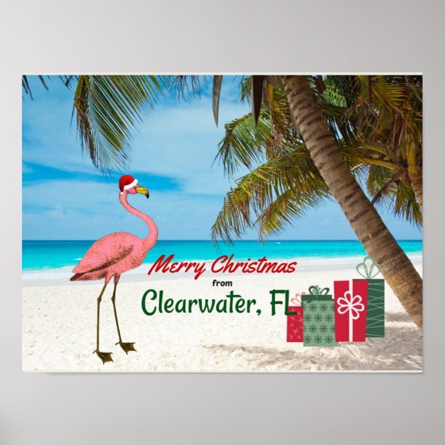 Poster Joyeux Noël de Clearwater, FL (Devant)