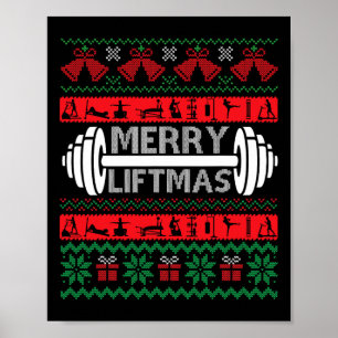 Poster Joyeux Noël Drôle Gymnase de Noël