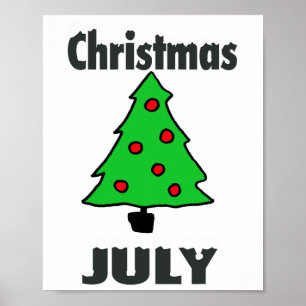Poster Joyeux Noël en juillet Party Drôle d'été Xmas Tr