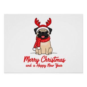 Poster joyeux noël et heureux nouvel an