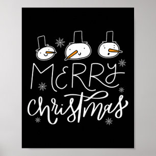 Poster Joyeux Noël Famille Snowman Noël Hommes Noël