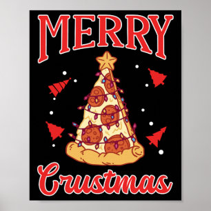 Poster Joyeux Noël Funky Christmas Tree Lumières Père Noë