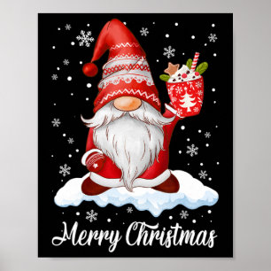 Poster Joyeux Noël Gnome Café Famille Correspondance