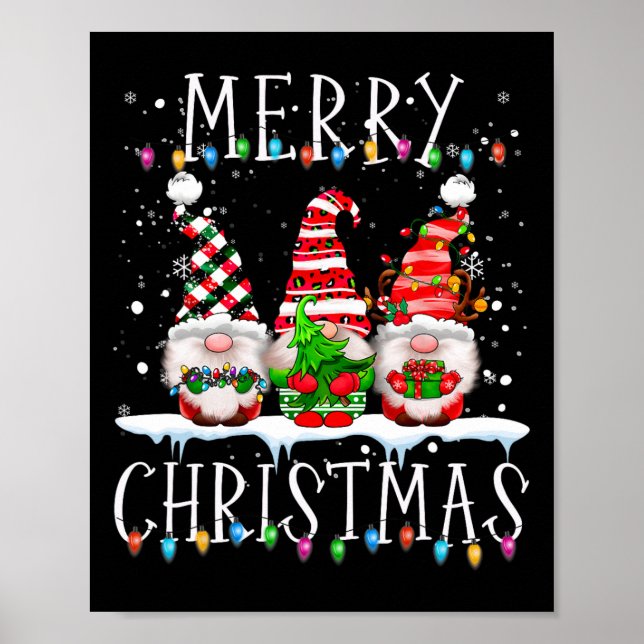 Poster Joyeux Noël Gnome Funny Famille Noël Enfants Adult (Devant)