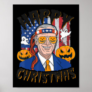 Poster Joyeux Noël Halloween plaisanteries Citrouille Boo