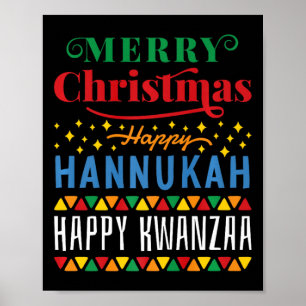 Poster Joyeux Noël Joyeux Hanoukka Joyeux Kwanzaa 10