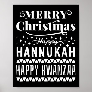 Poster Joyeux Noël Joyeux Hanoukka Joyeux Kwanzaa 11