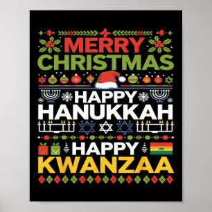 Poster Joyeux Noël Joyeux Hanoukka Joyeux Kwanzaa 17