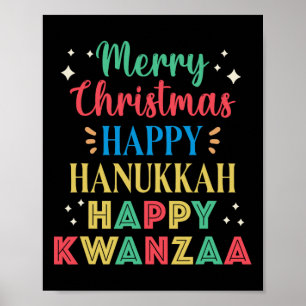 Poster Joyeux Noël Joyeux Hanoukka Joyeux Kwanzaa 9