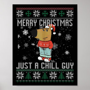 Poster Joyeux Noël Juste Un Petit Chien Chill Fou Noël