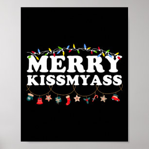 Poster Joyeux Noël Kissmy Lumières Sarcastique Noël Funny