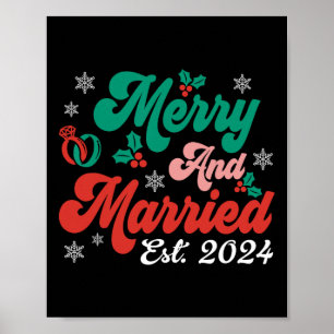 Poster Joyeux Noël Marié Noël Retro Couple Matc