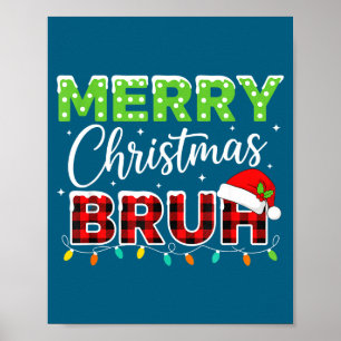 Poster Joyeux Noël Merry Christmas Bruh Buffalo à carreau